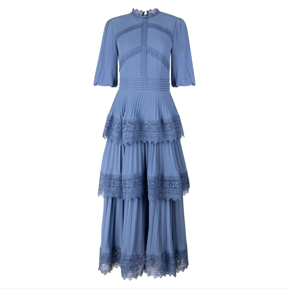 Lace Pleated Tier Dress. Sold-out online! - Picture 2 of 8